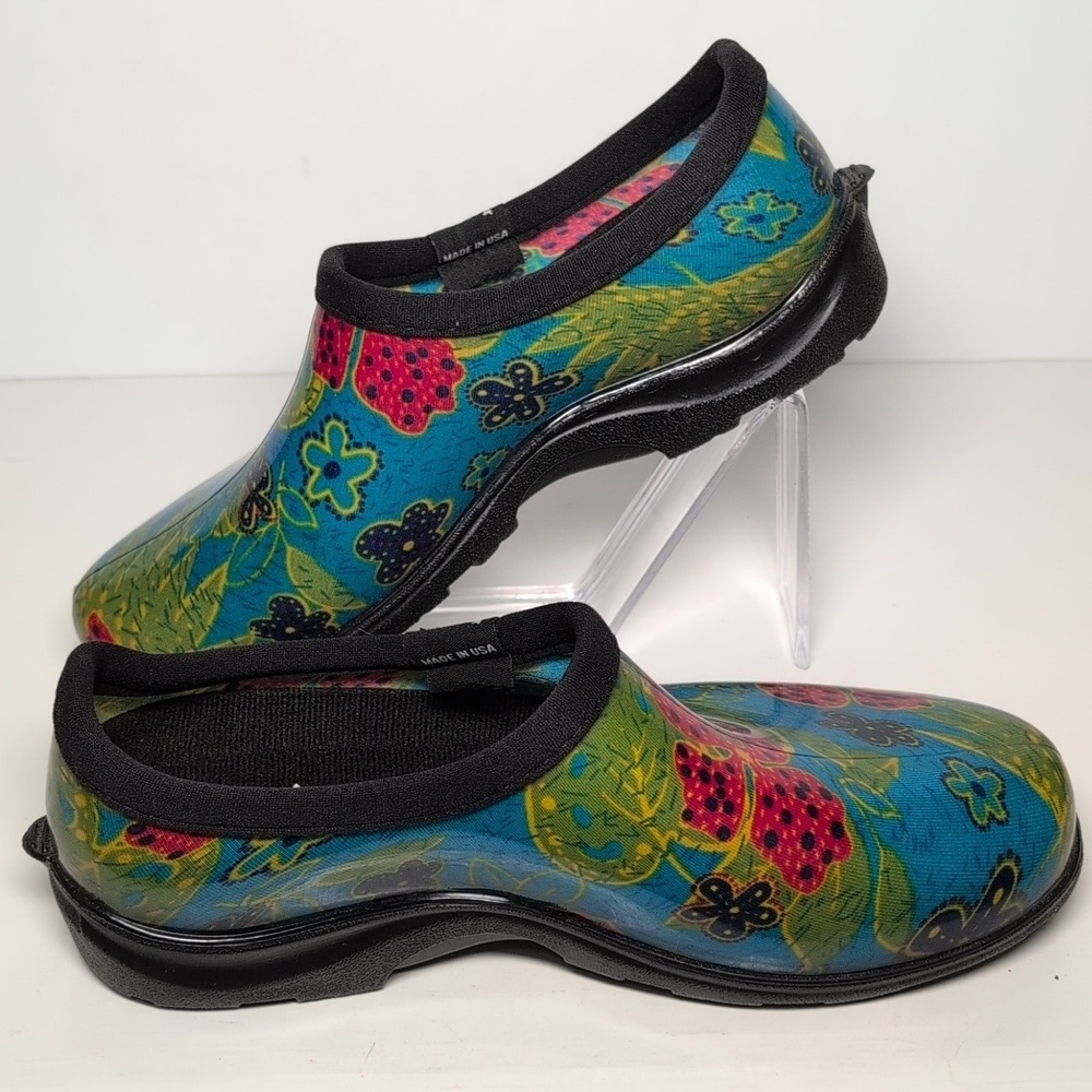 SLOGGERS midsummer blue floral waterproof Garden shoes women's size 7 - Picture 8 of 15